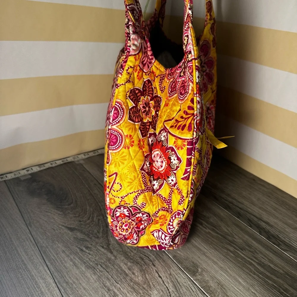 NWT Vera Bradley Large Hobo Bag; Boho Bali Gold Vintage Floral - Picture 6 of 8